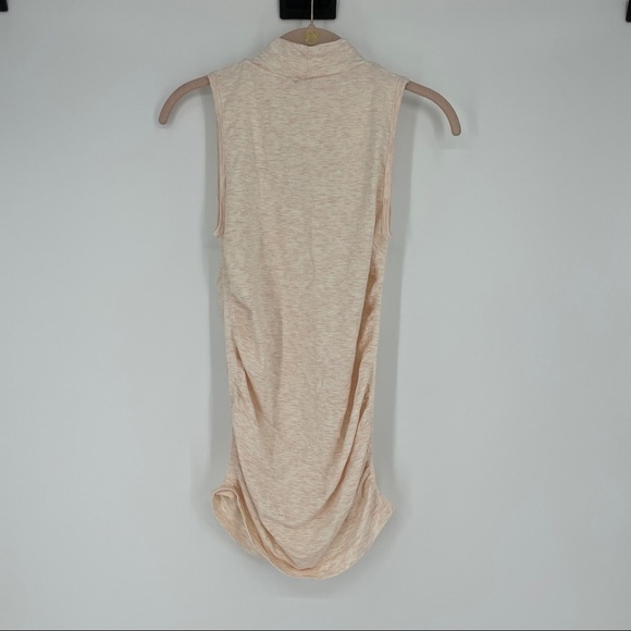Fabletics Light Pink Mock Neck Ruched Dress - Picture 4 of 4